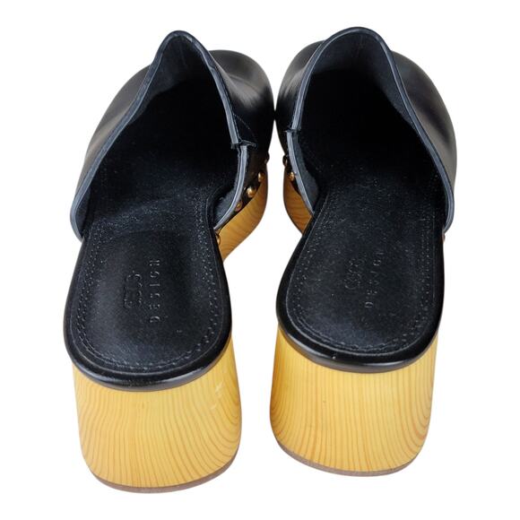 ASOS Design Salvia Platform Clog Mules Black Leather Women's Size 4 US - Picture 7 of 12